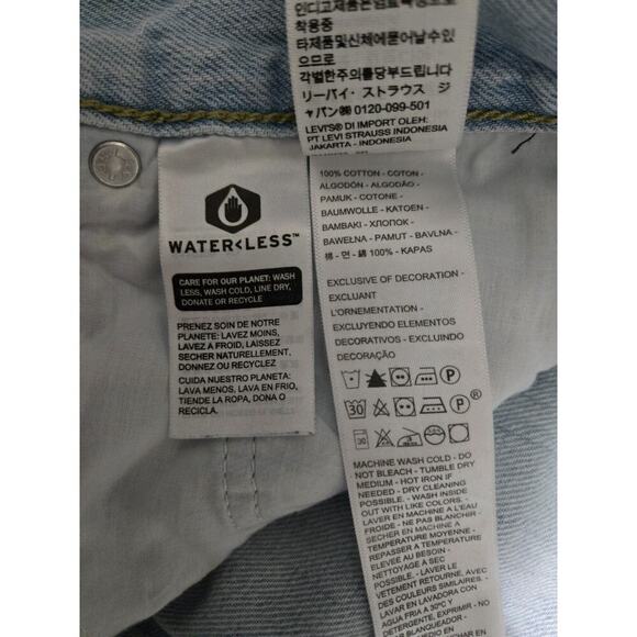 Levi's Low Pro Straight High Waisted Jeans Women's Size 31 (10/12) Distressed - Picture 12 of 15